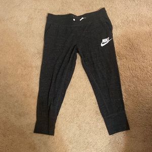 Nike Dark Grey Lounge Crop Pant with Drawstrings